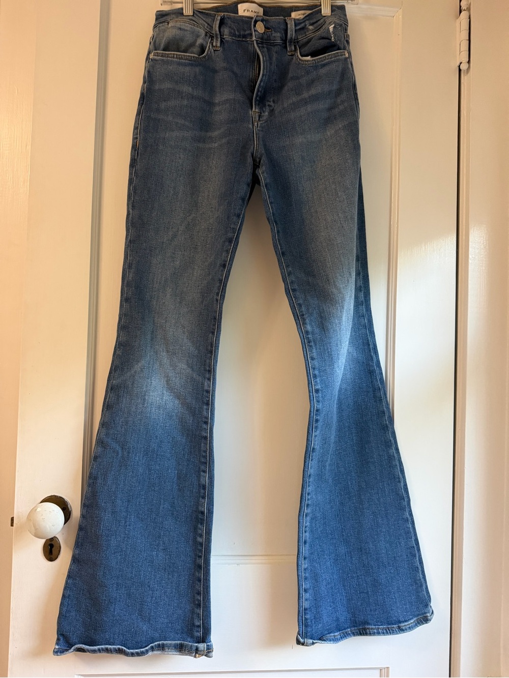 Frame Denim Mid-Blue Flared Jeans